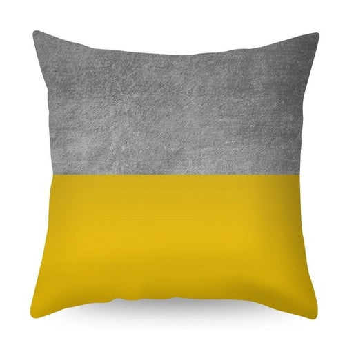 Urijk Yellow Geometric Printed Throw Pillow Case