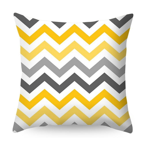Urijk Yellow Geometric Printed Throw Pillow Case