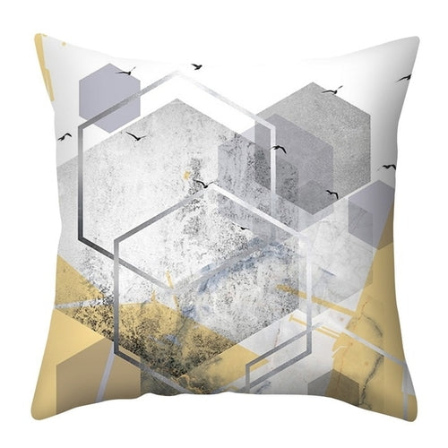Urijk Yellow Geometric Printed Throw Pillow Case