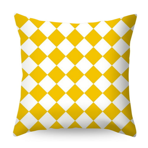 Urijk Yellow Geometric Printed Throw Pillow Case