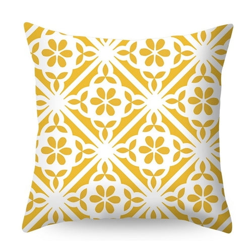 Urijk Yellow Geometric Printed Throw Pillow Case
