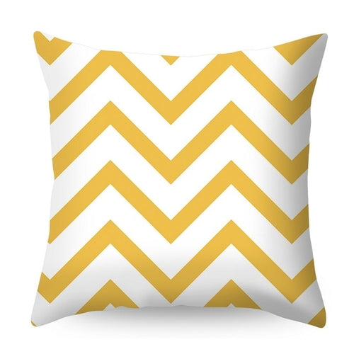 Urijk Yellow Geometric Printed Throw Pillow Case