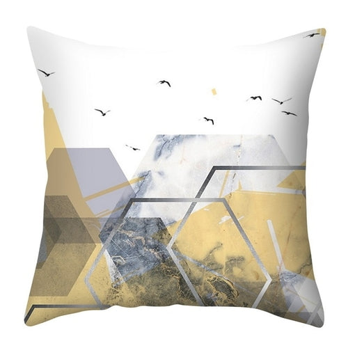 Urijk Yellow Geometric Printed Throw Pillow Case
