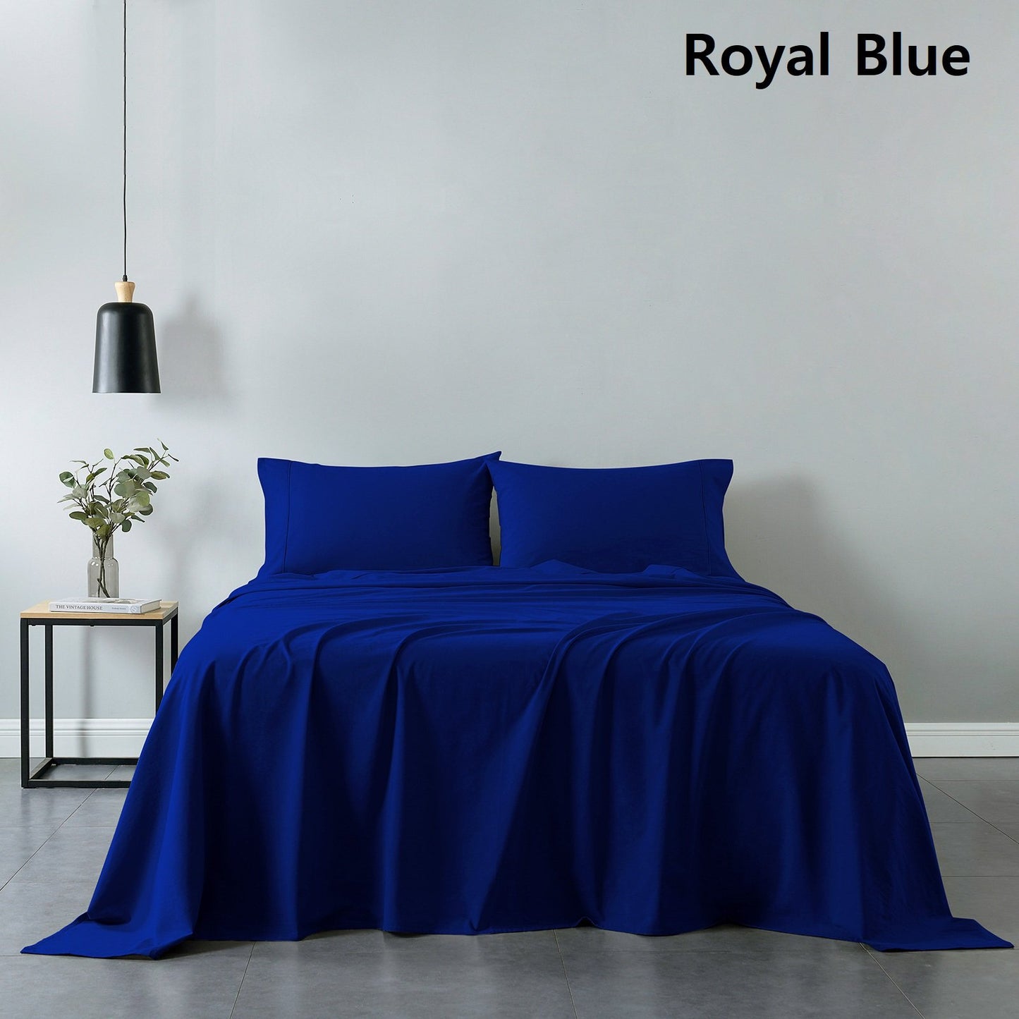 Royal Comfort Vintage Washed 100% Cotton Sheet Set Fitted Flat Sheet