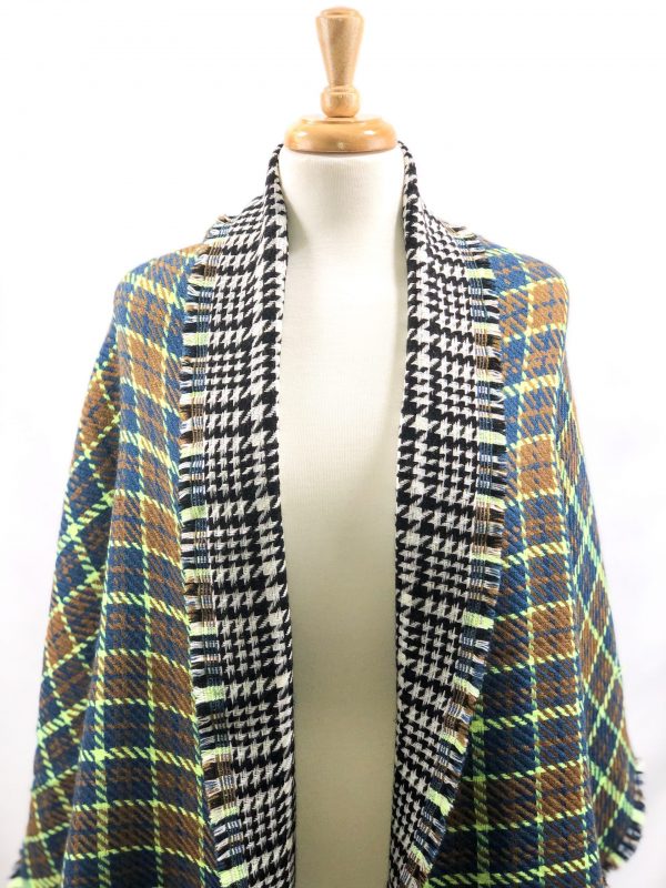 Green Tartan Pattern Blanket Scarf