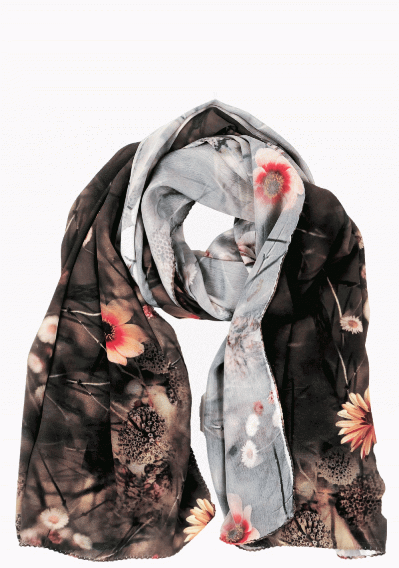 Digitally Printed Floral Scarf