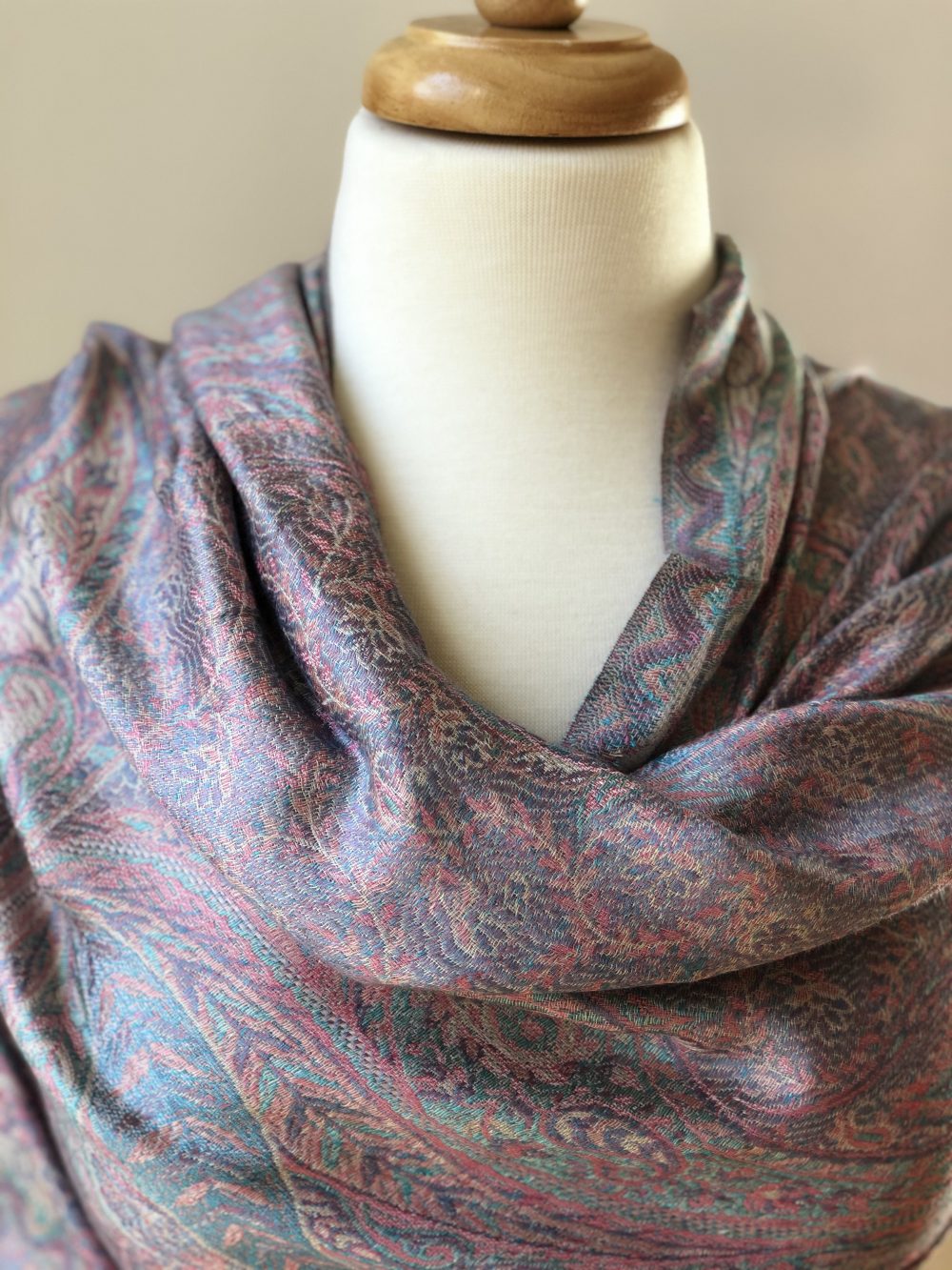 Light Pink Jamawar Pashmina Scarf