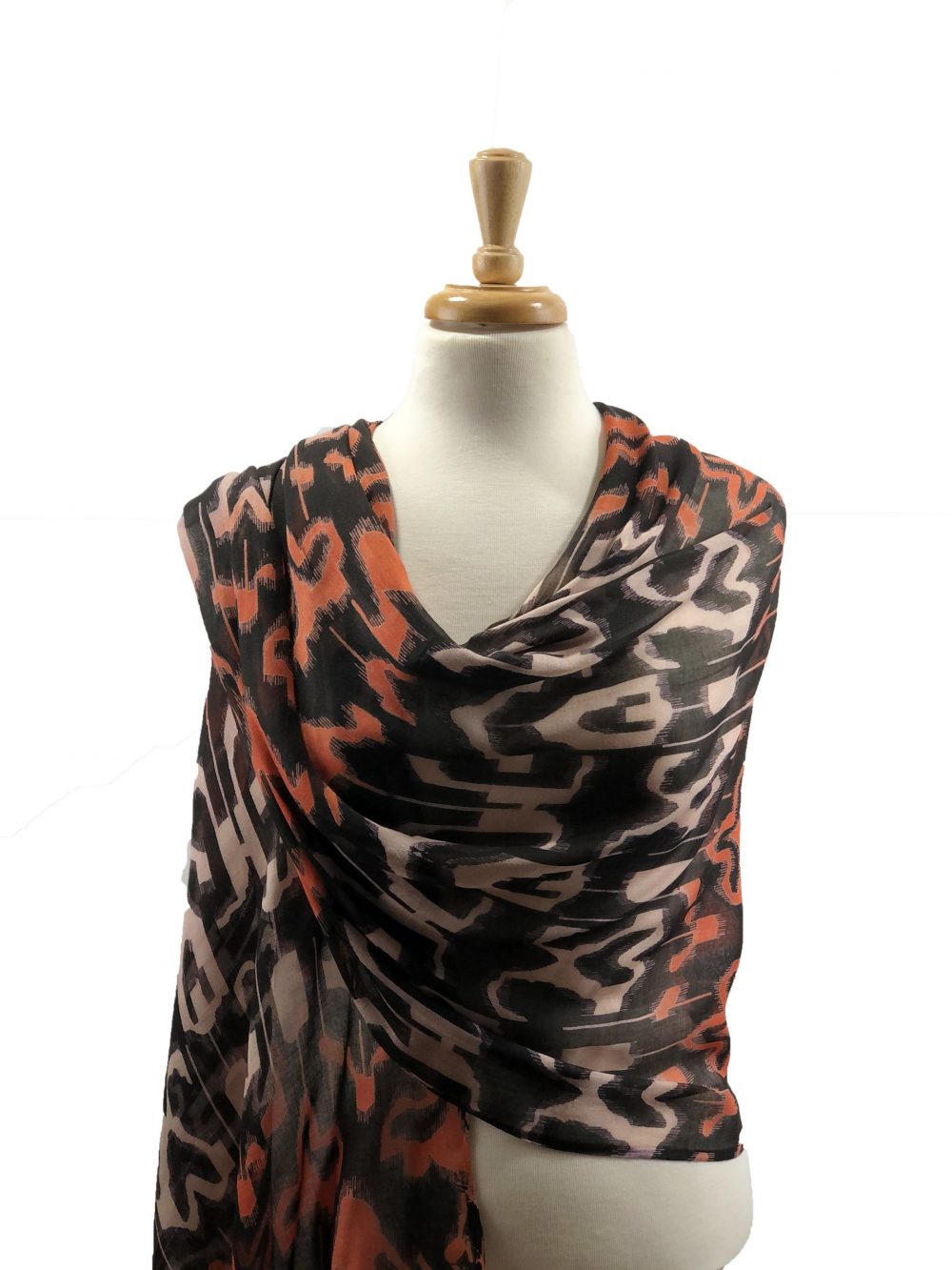 Screen Print Scarf - Coral