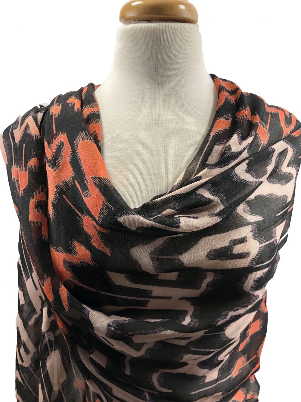 Screen Print Scarf - Coral