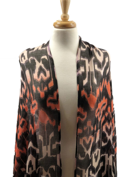 Screen Print Scarf - Coral