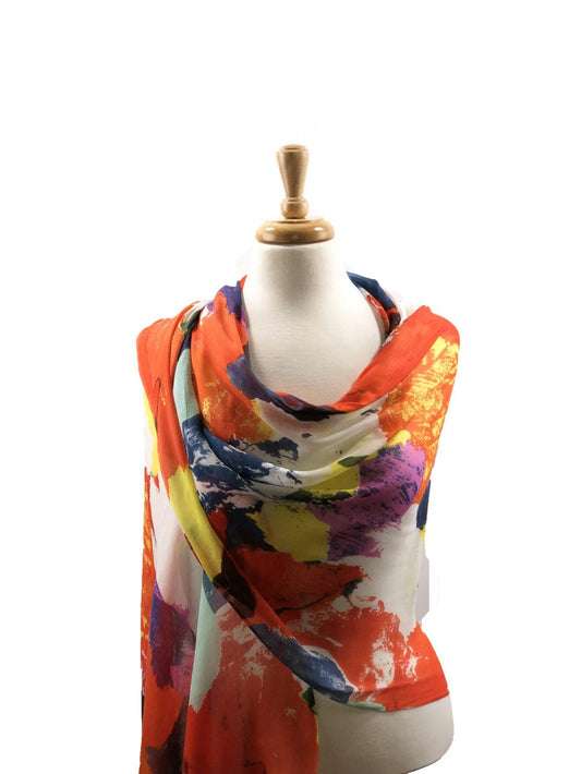 Screen Print Scarf - Carnation