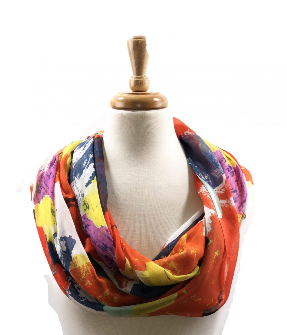 Screen Print Scarf -  Carnation