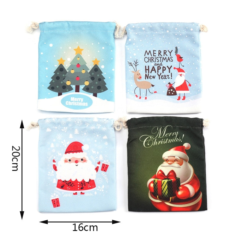 Vintage Christmas Candy Bag Fresh Cotton Gift Bag