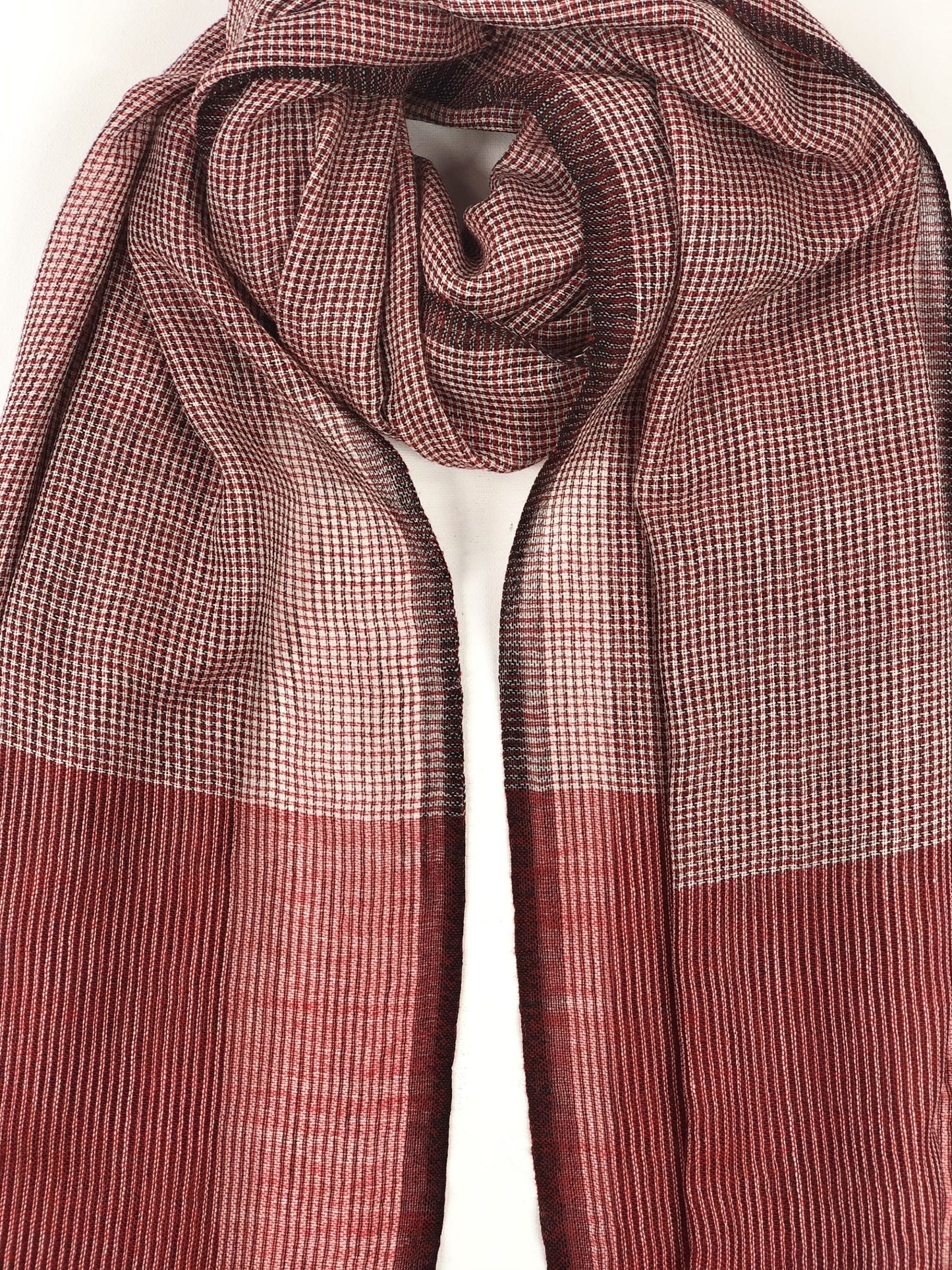 Red Gingham Check Scarf