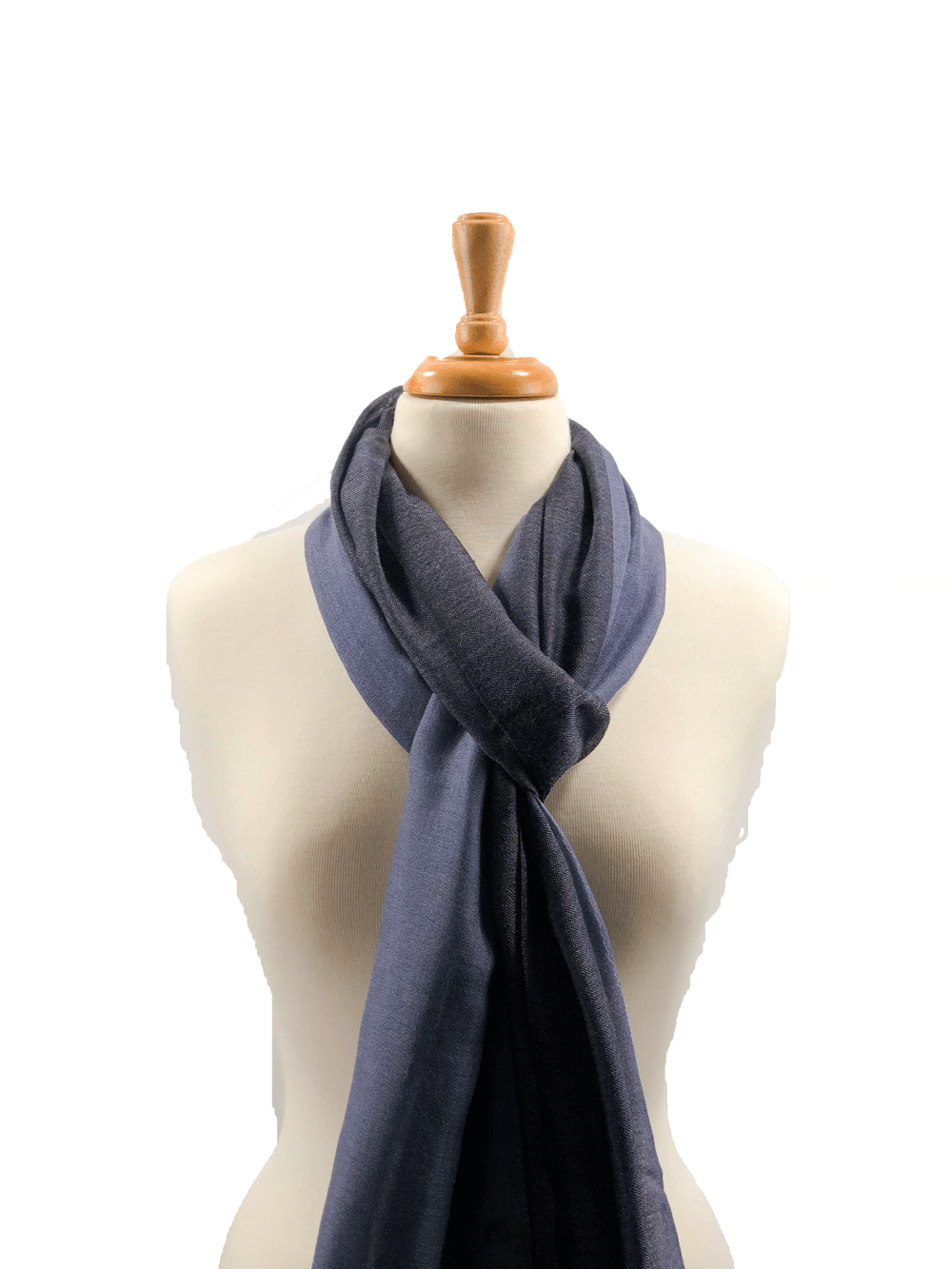 Lightweight Blue Wool Ombre Scarf