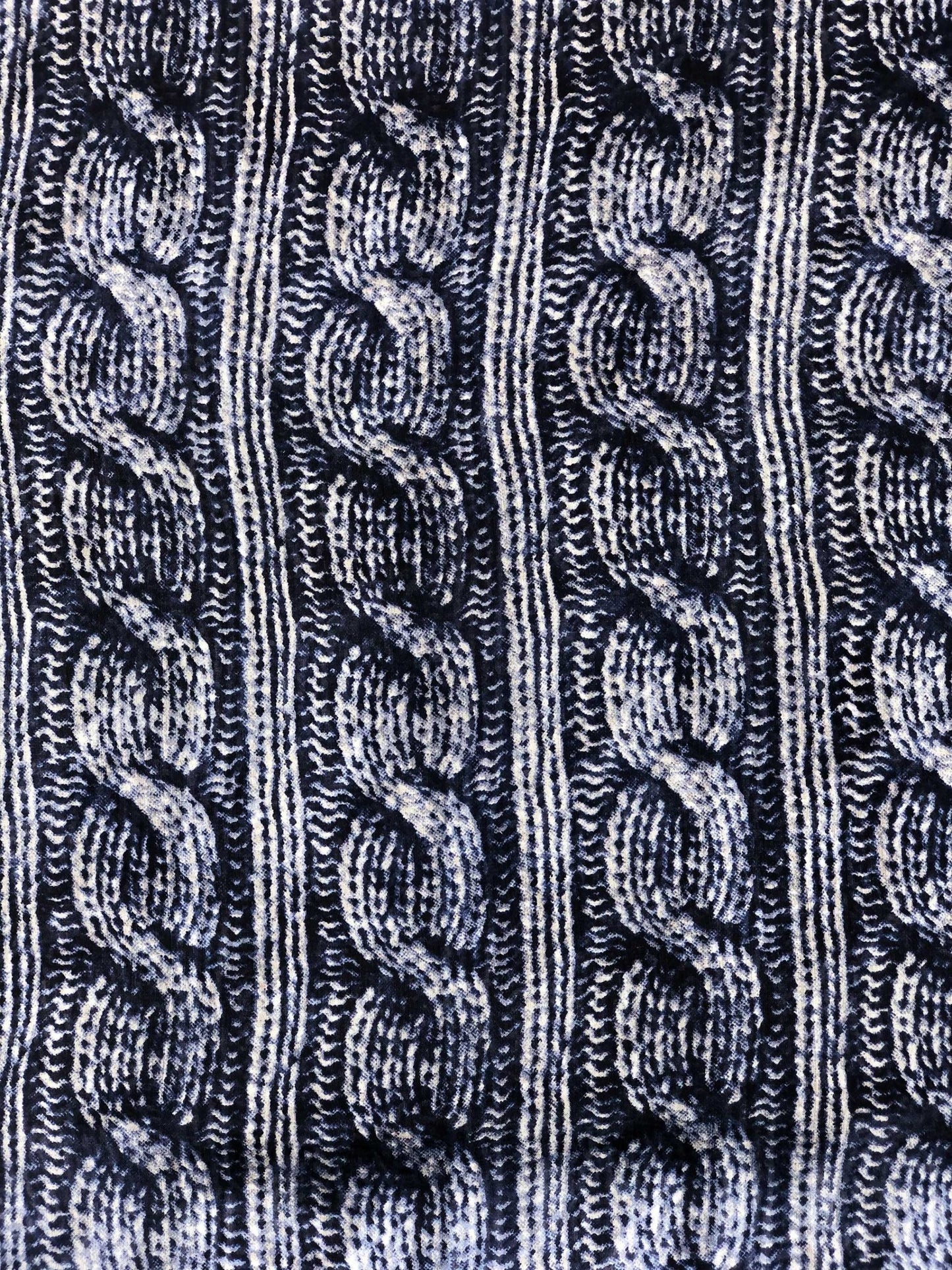 Navy Blue Silk Scarf