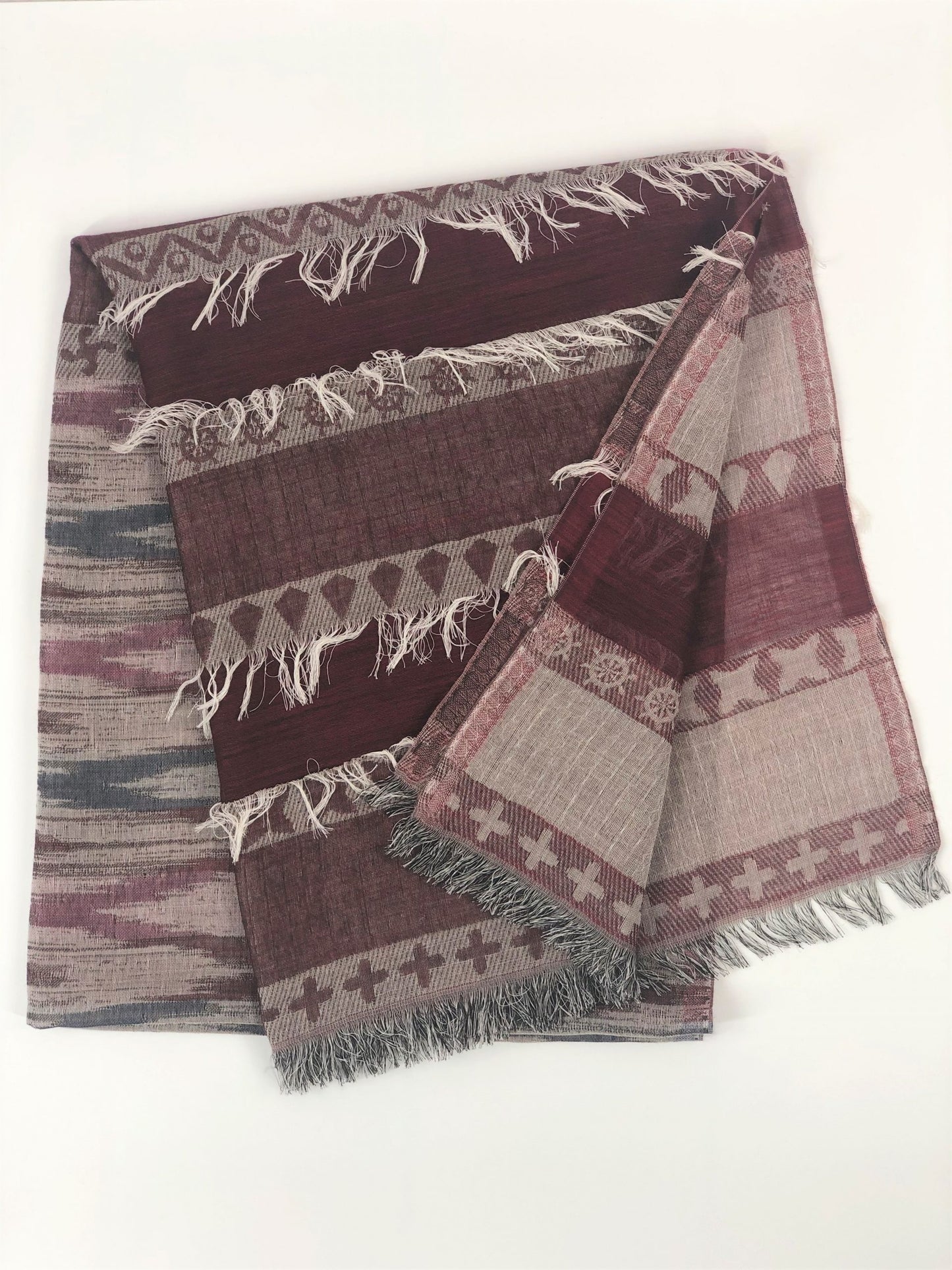 Magenta Scarf with Fringes