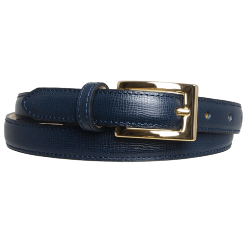 20 mm Saffiano Leather Belt Blue