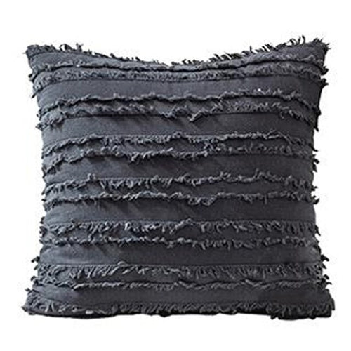 Yellow Grey Cotton Pillow Cover White Cushion