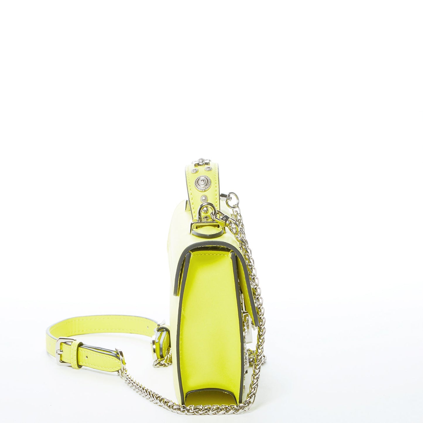 SUSU Bright Yellow Purse Studded Leather Crossbody Bag