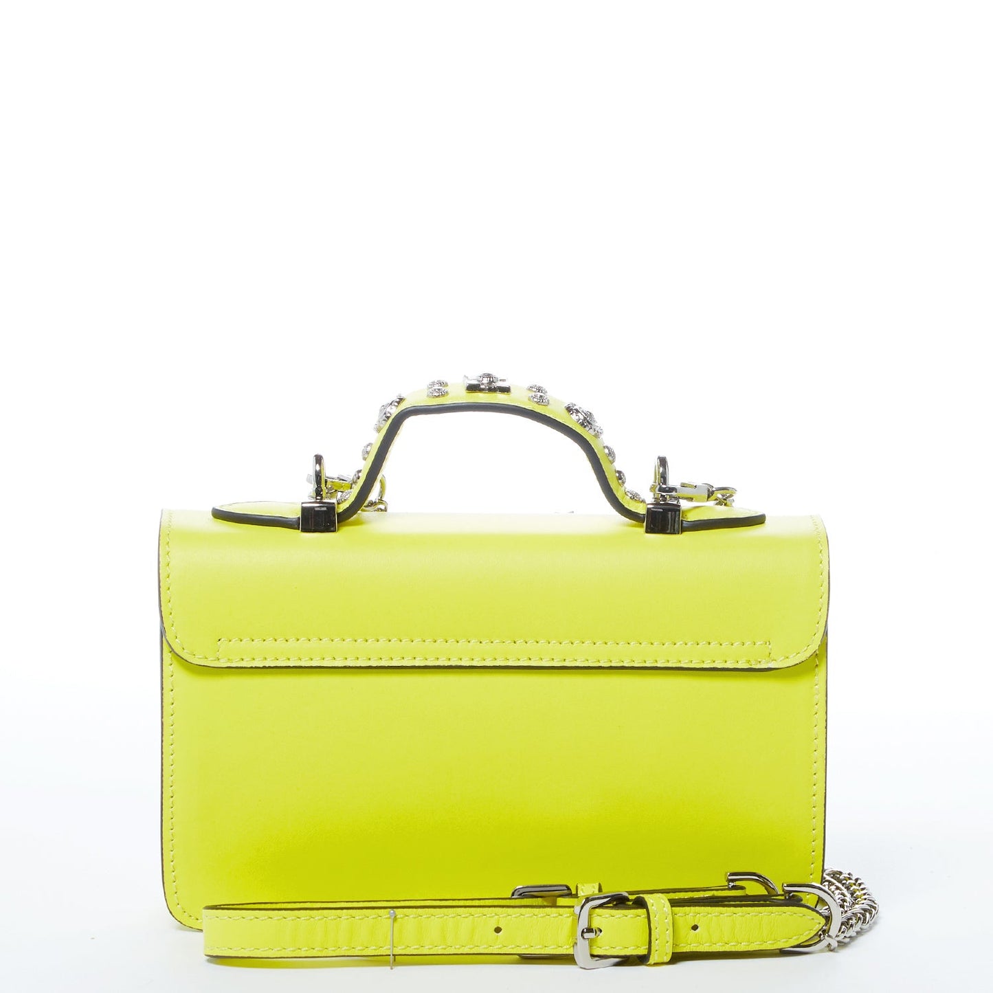 SUSU Bright Yellow Purse Studded Leather Crossbody Bag