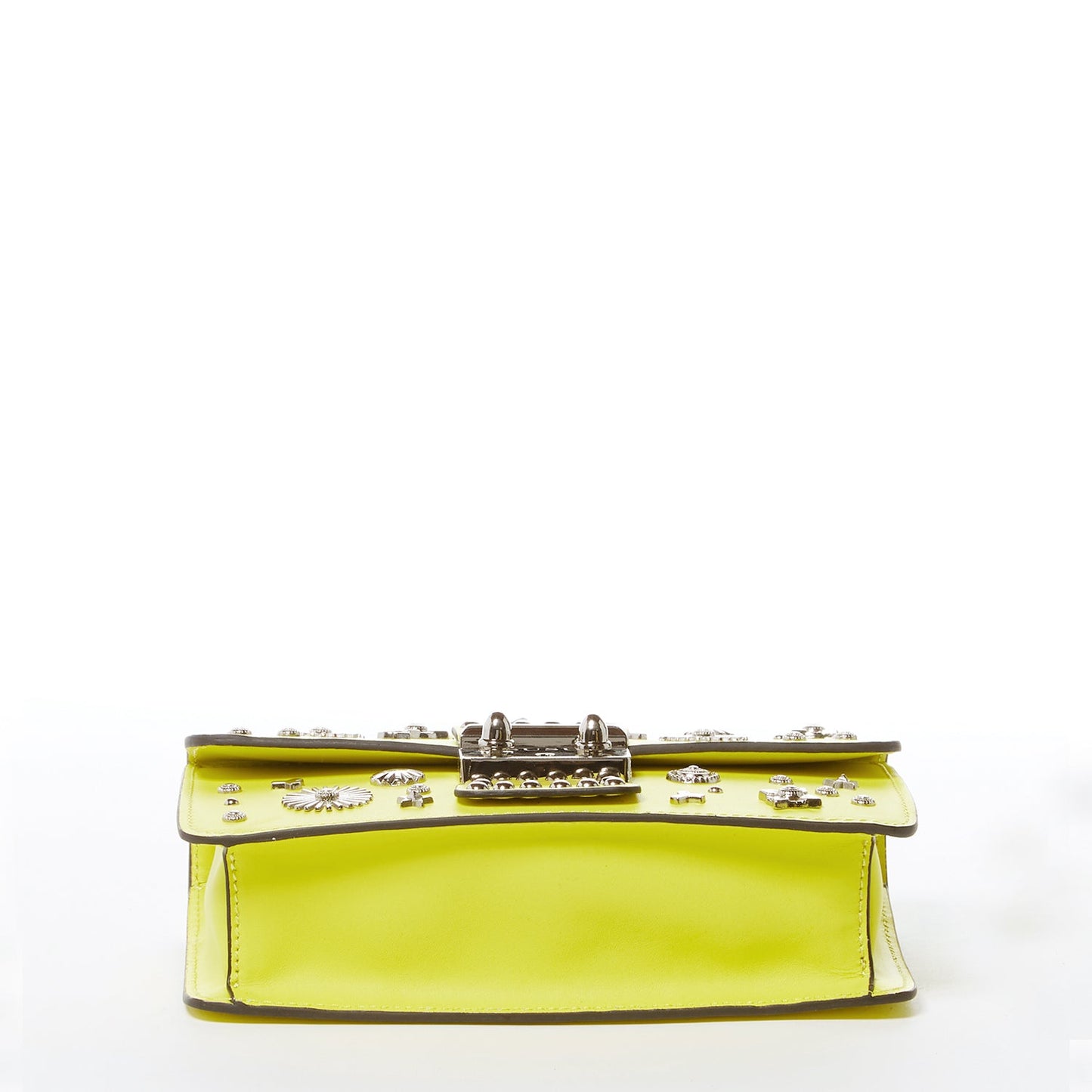 SUSU Bright Yellow Purse Studded Leather Crossbody Bag