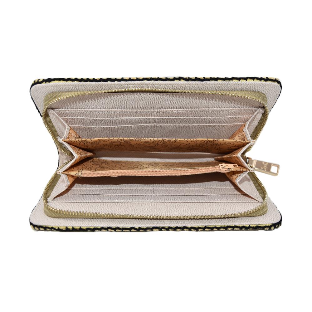 Handcrafted, Geometric Pattern Wallet With Arrows.