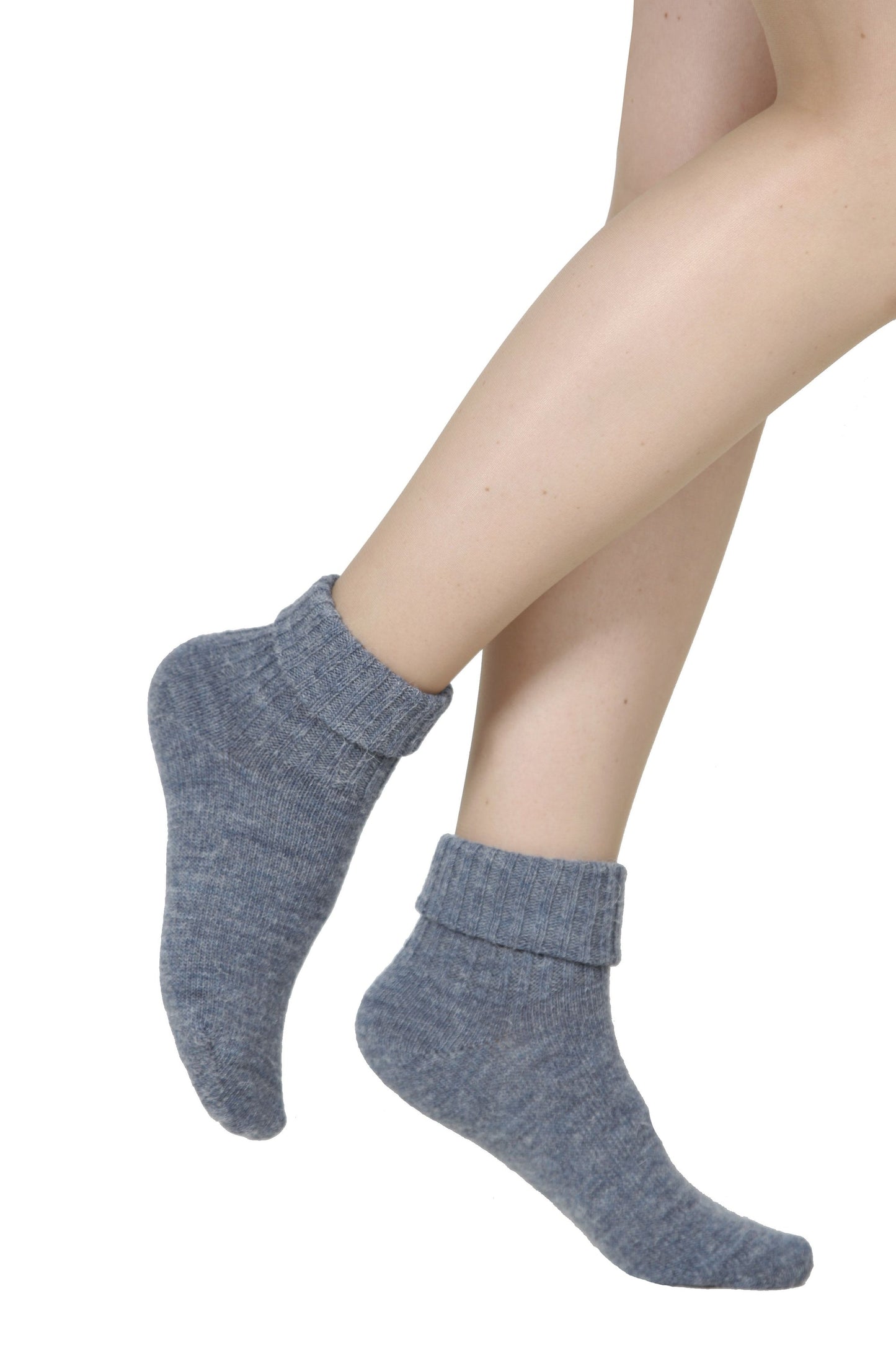 Alpaca wool blue socks for women ALPAKA