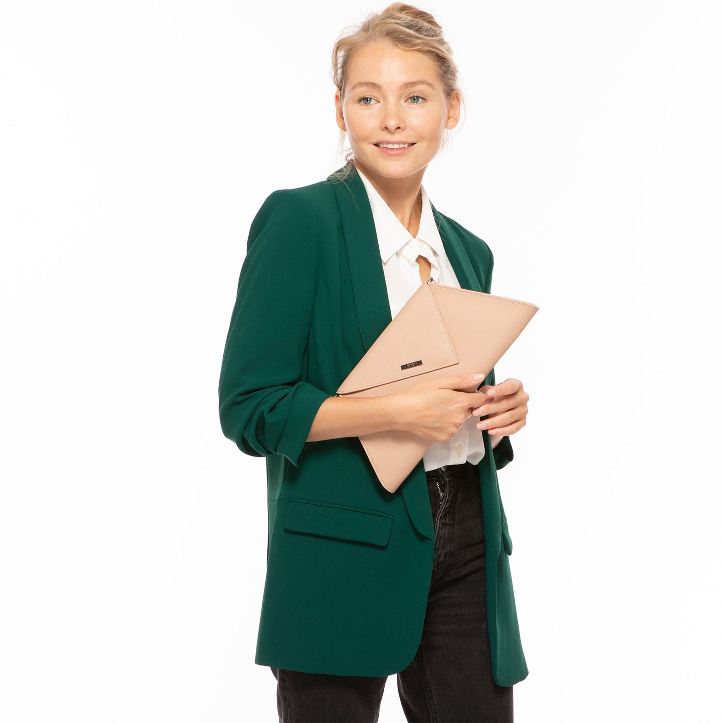 SUSU Leather Clutch Bag Nude Clutch Purse Beige Evening Bag Tan