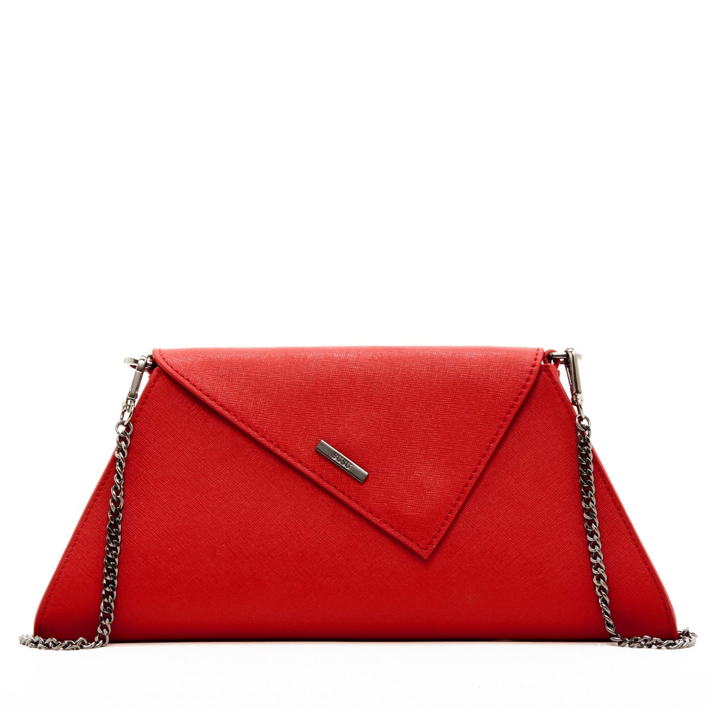 SUSU Red Clutch Bag Leather Clutch Purse Crossbody Evening Purse