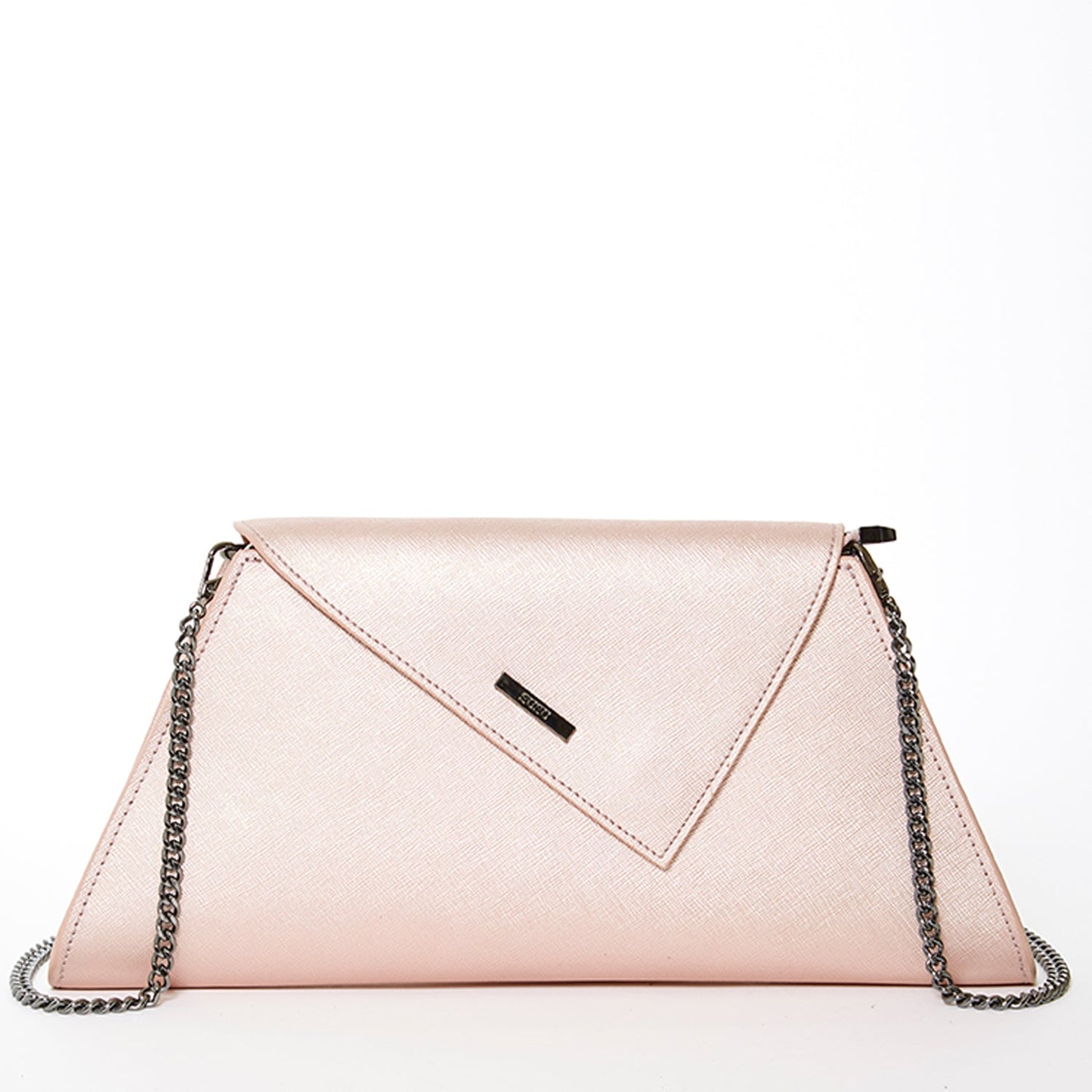 SUSU Rose Gold Metallic Leather Clutch Bag Unique Evening Purse