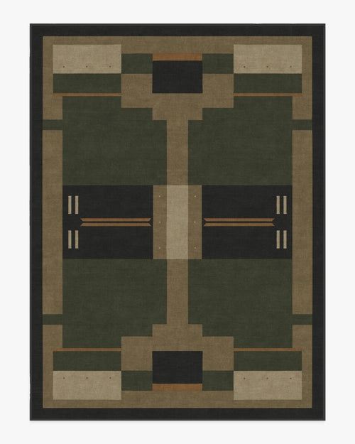 Architectural Digest Monolith Olive Green Tufted Rug