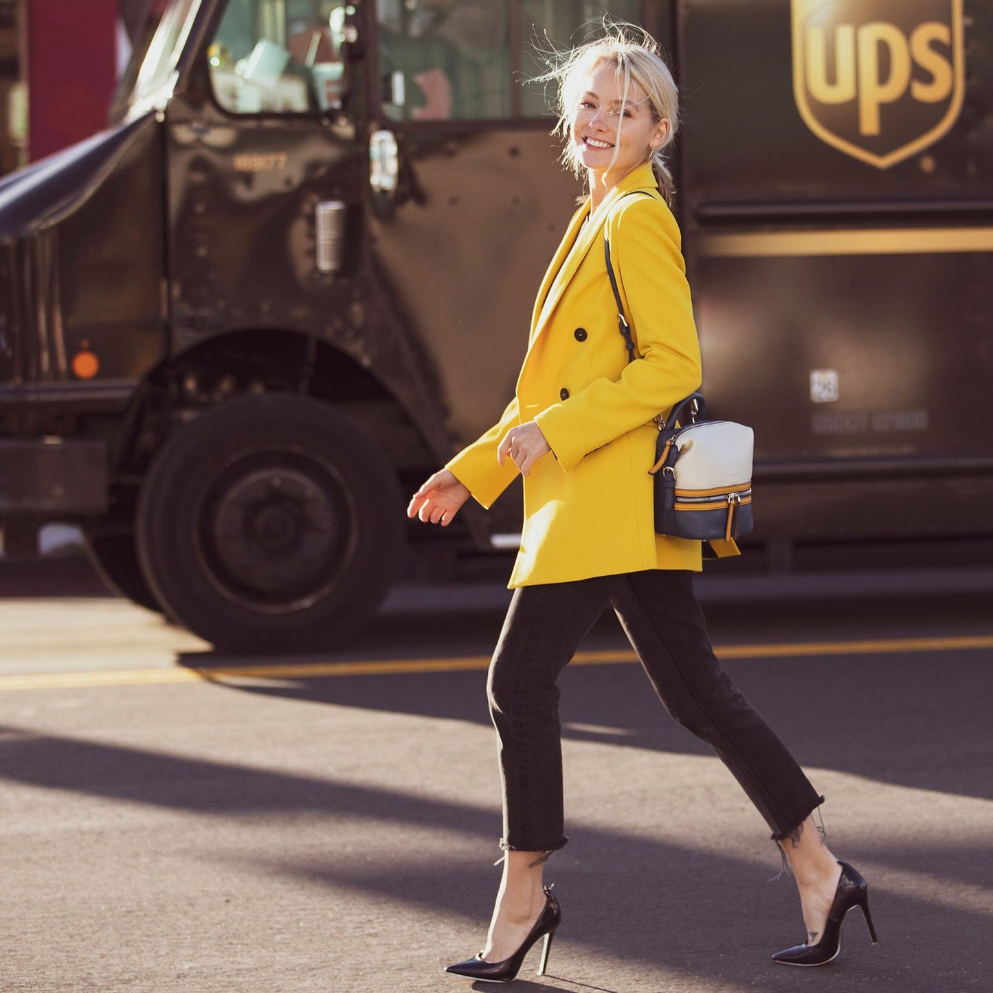 SUSU Blue Leather Backpack Purse for Women Convertible Crossbody Bag