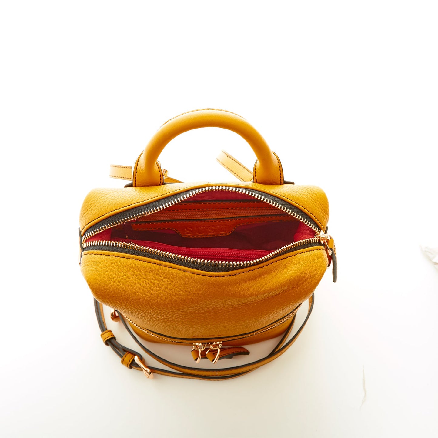 SUSU Leather Backpack for Women  Yellow Purse Convertible Crossbody