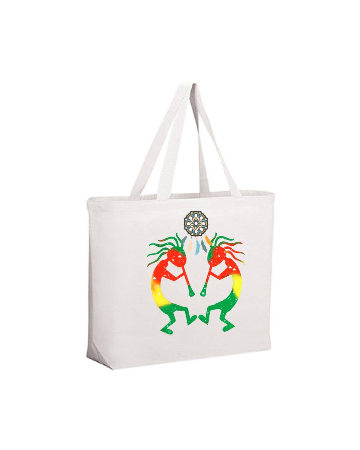 Native Indian Art Kokopelli Tote Bag Grocery Beach bag