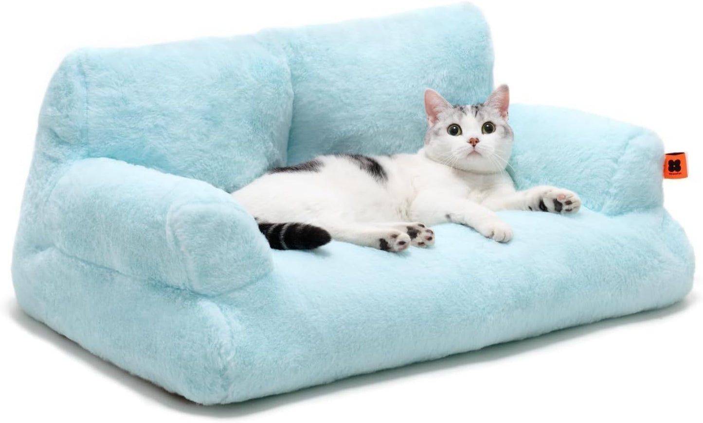 MEWOOFUN Plush Cat Bed For Indoor Cats - Washable 26x19x13 Inch Pet
