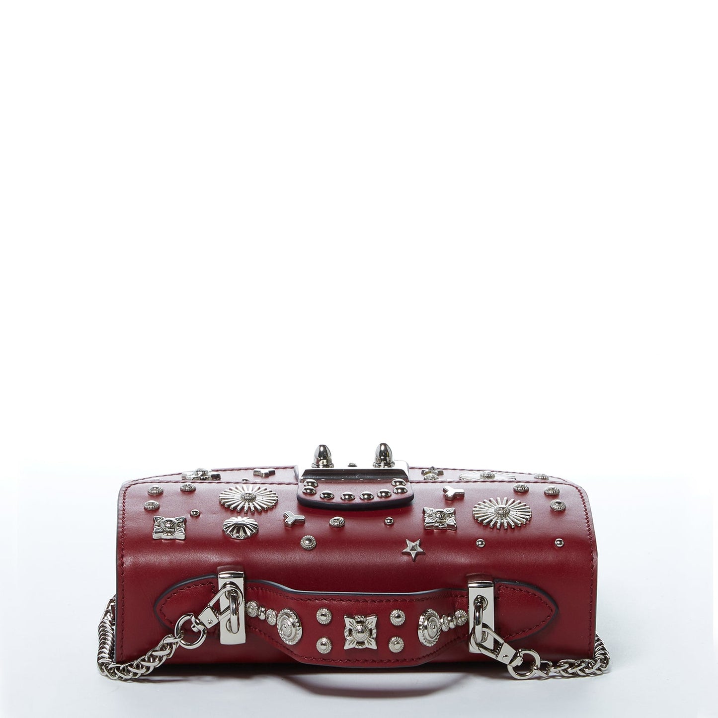 SUSU Studded Small Leather Crossbody Bag Burgundy Purse  Women's
