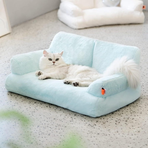 MEWOOFUN Plush Cat Bed For Indoor Cats - Washable 26x19x13 Inch Pet
