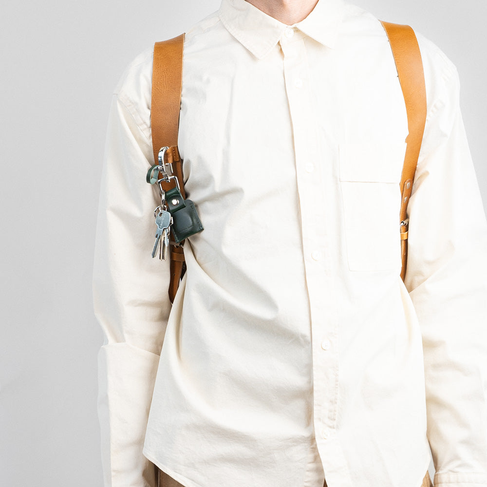 Leather laptop backpack - The Minimalist (Tan)