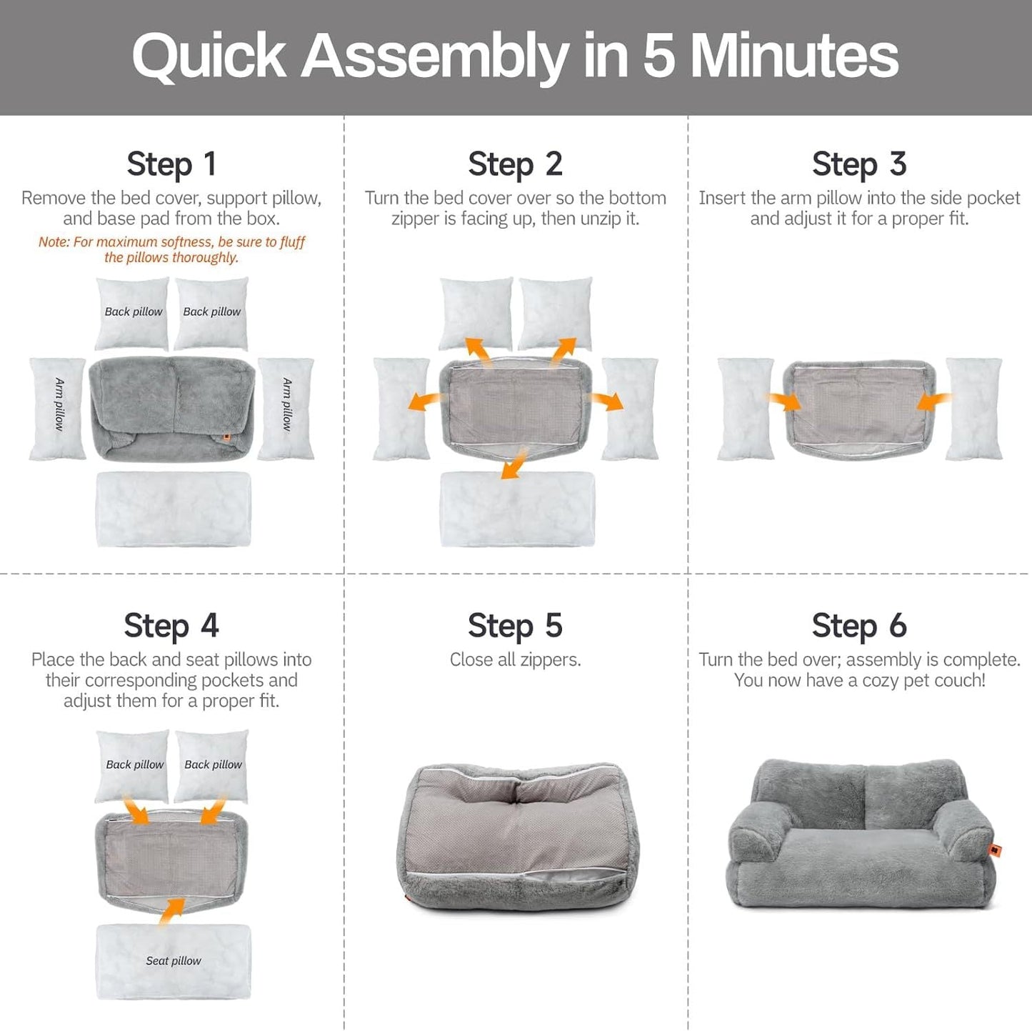 MEWOOFUN Plush Cat Bed For Indoor Cats - Washable 26x19x13 Inch Pet