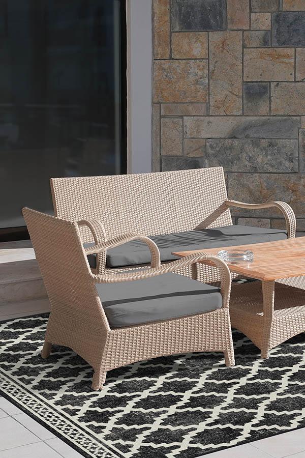 Outdoor Cleo Trellis Black Rug