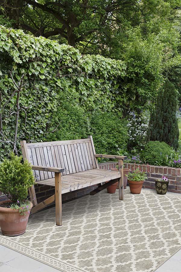 Outdoor Cleo Trellis Natural Rug