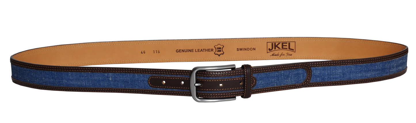 Swindon Brown Blue Leather Men Belt