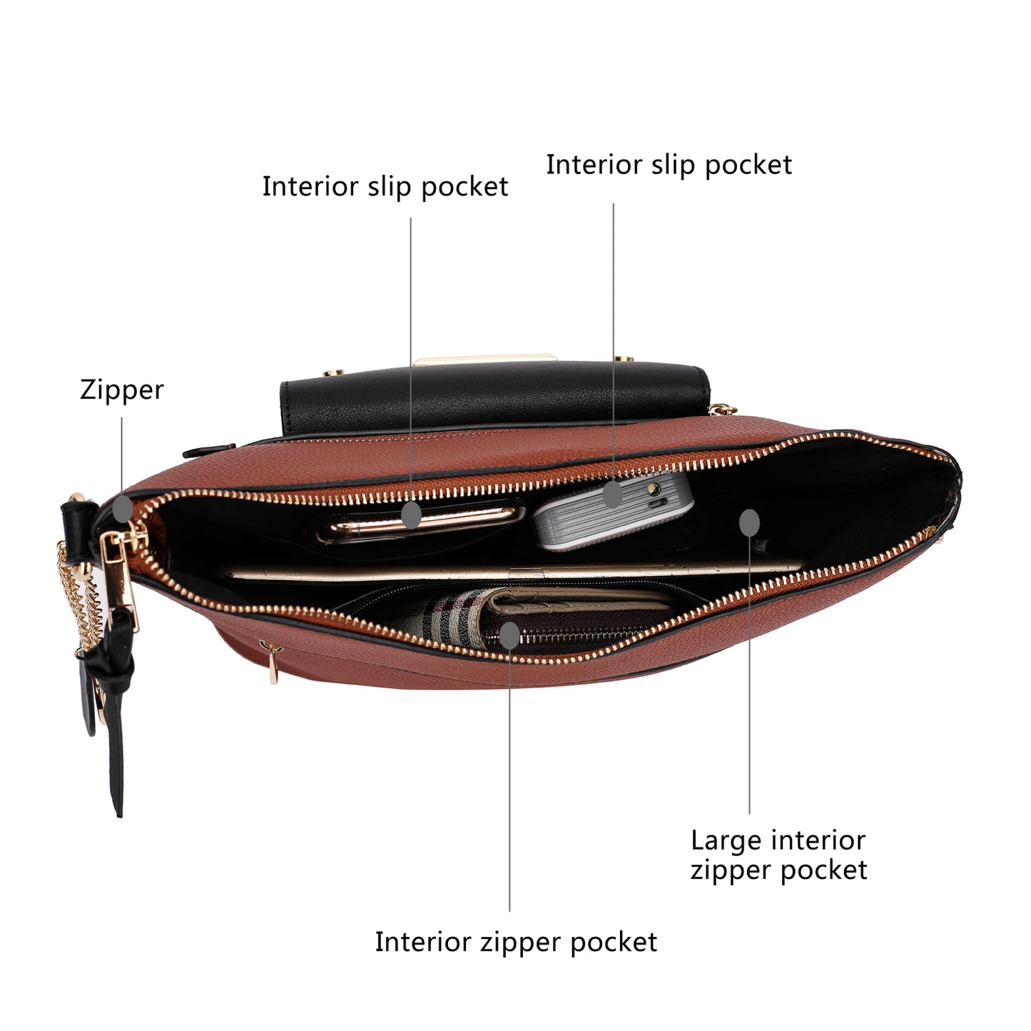 Serenity Color Block Vegan Leather Women Crossbody Bag