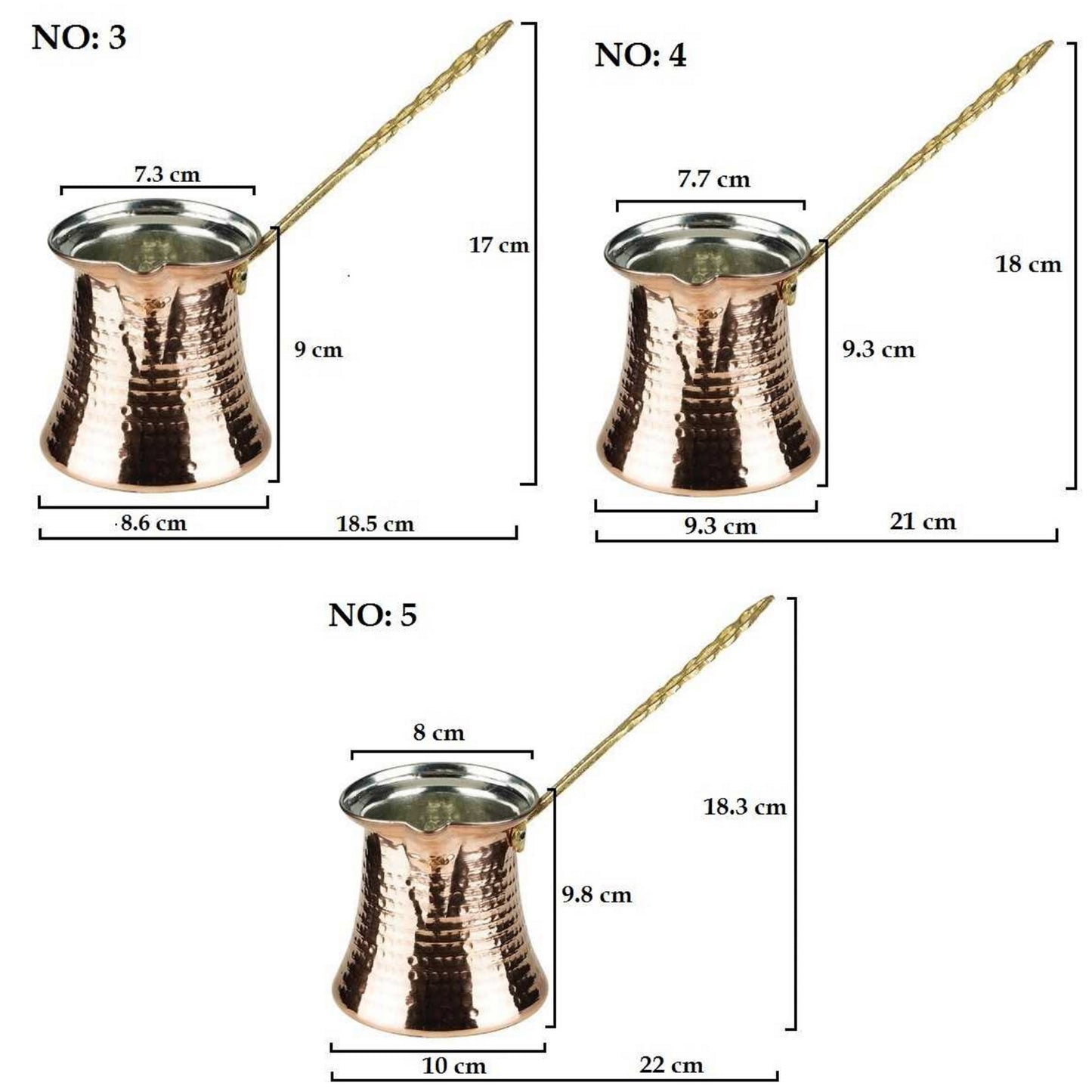 Hammered Copper Coffee Pot For Melting Butter Warming Liquids
