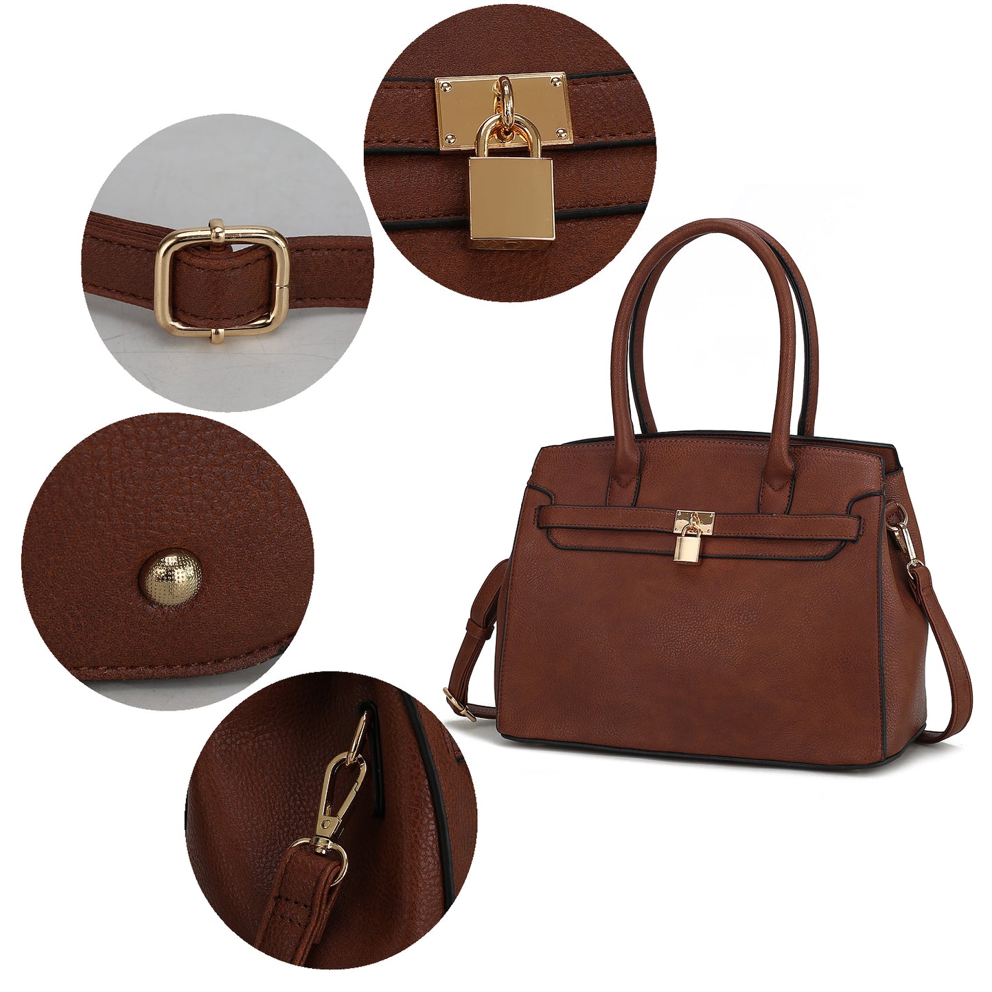 Bruna Satchel Bag with a Matching Wallet