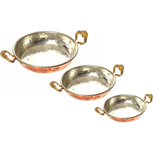 3 Pcs Set Handmade Copper Pan | Egg pan, Omelette, Tava, Sahan