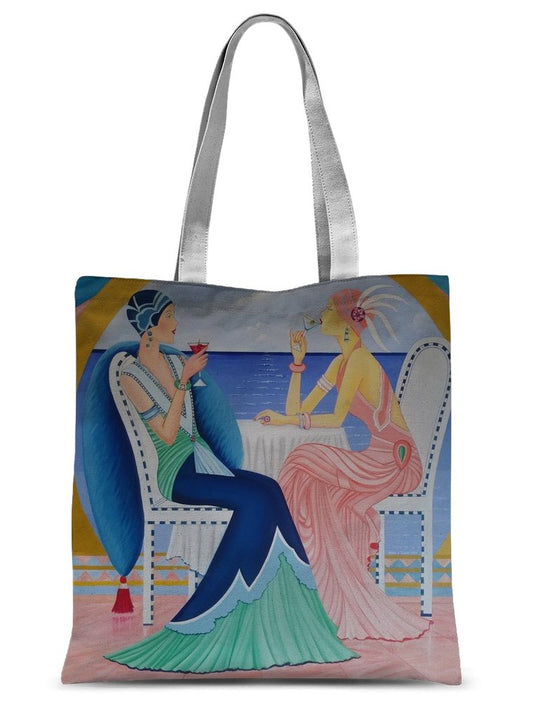 Art Deco Cruising Women Sublimation Tote Bag
