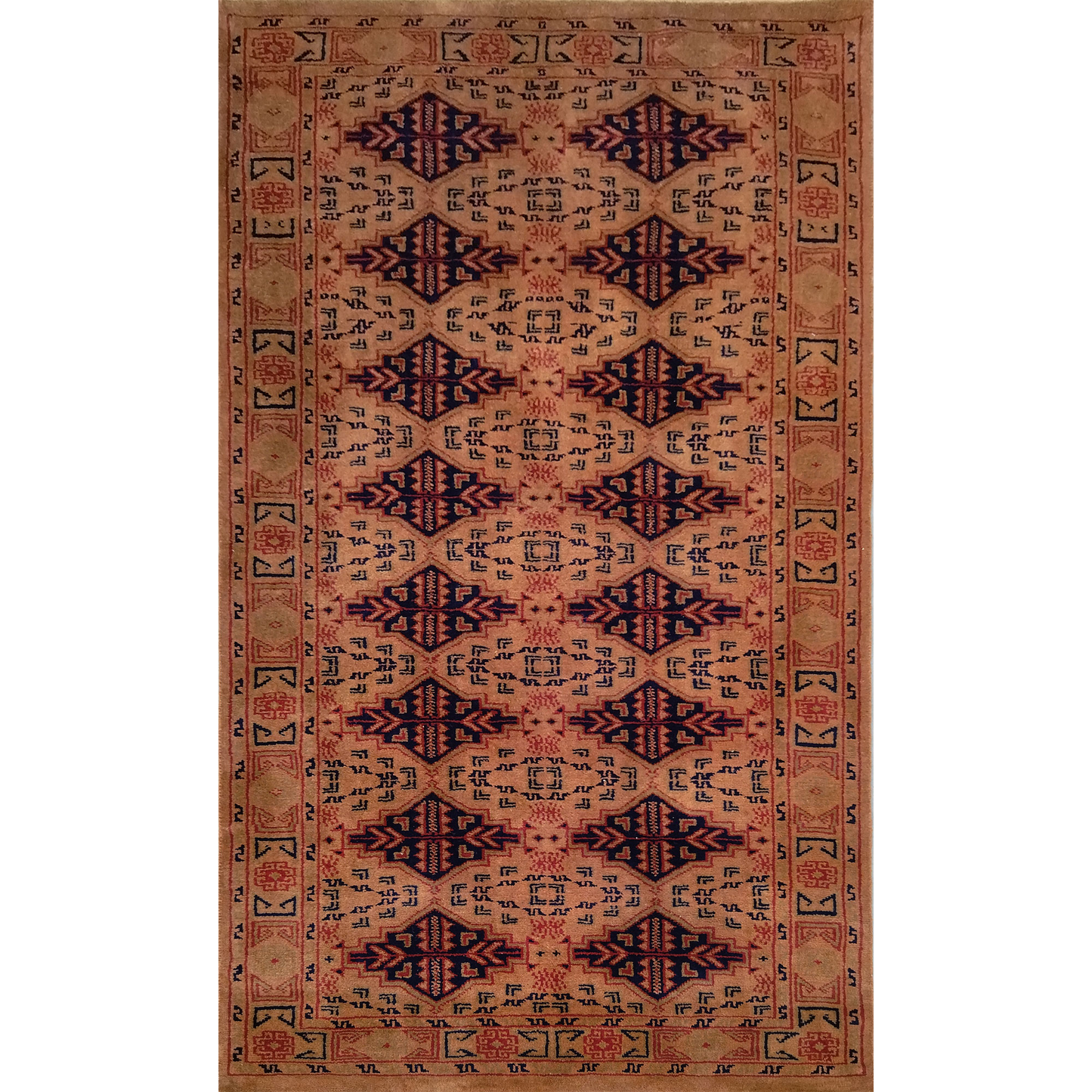 Hand Knotted Woolen Carpet Camel Tribal 3×5 Feet Antique