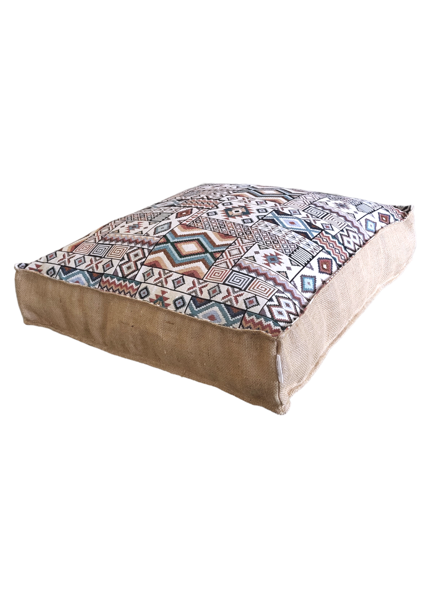 Aztec Blue Floor Cushion - Pouf